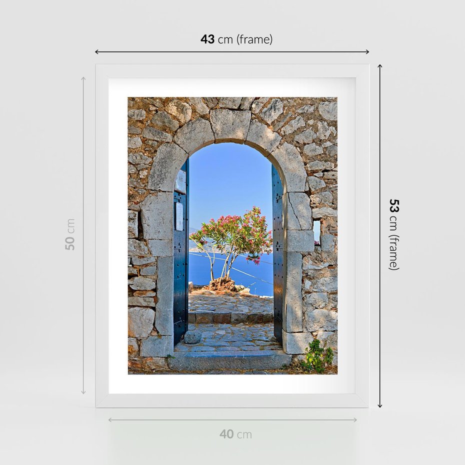 Plakat w ramie 40x50 - Perspektywa nad morzem - perspektywa, morze - rama biała