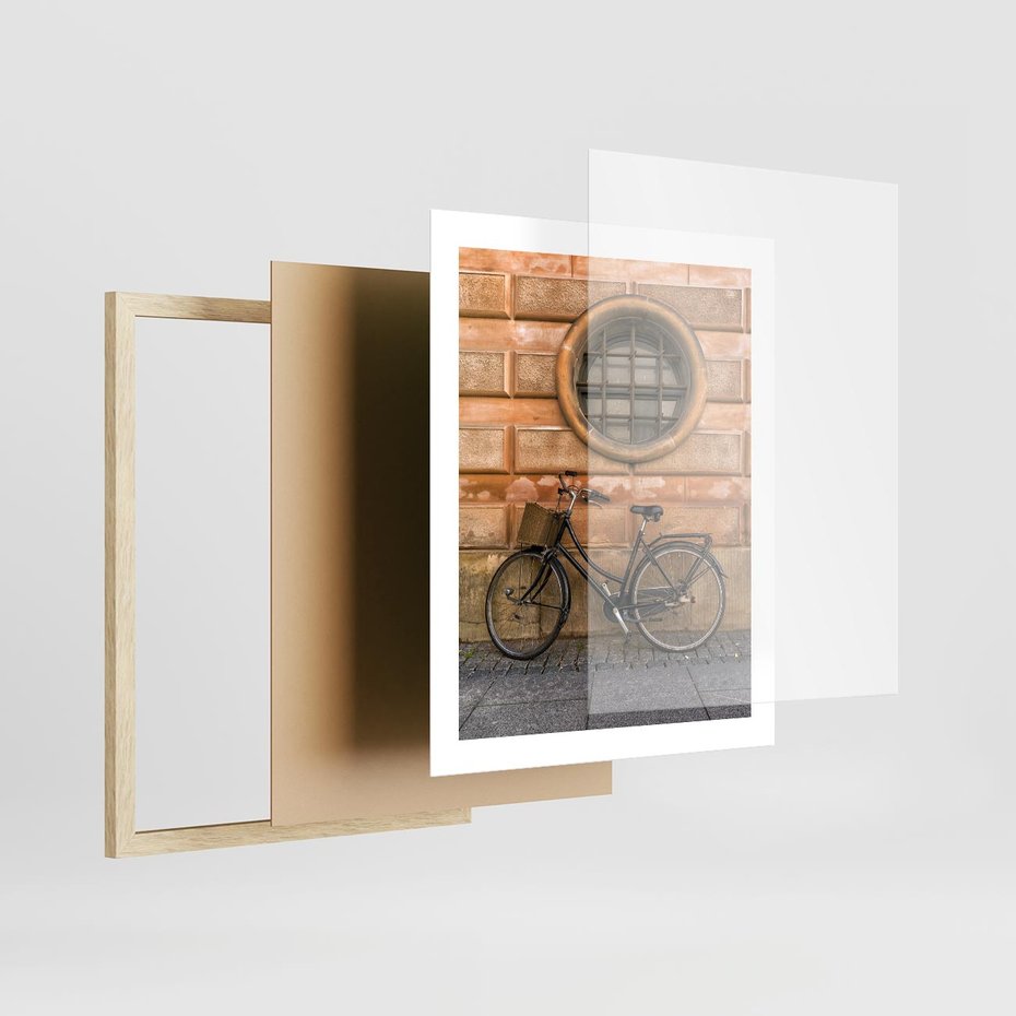 Plakat w ramie 40x50 - Holenderska Ikona - rower, Holandia - rama drewno