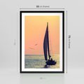 Plakat w ramie 50x70 - Żaglówka na Horyzoncie - żaglówka, jacht - rama czarna