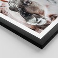 Plakat w ramie 40x50 - Renifer w Zimowej Krainie - renifer, zima - rama czarna