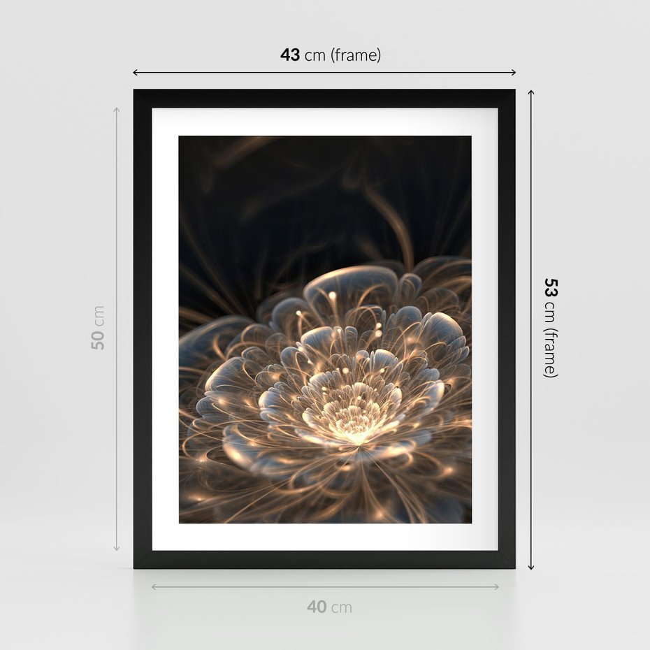 Plakat w ramie 40x50 - Nowoczesny Kwiat - kwiat, nowoczesny - rama czarna