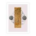 Plakat bez ramy 21x30 - Minimalistyczna Monstera: Złoty Prostokąt - liść  monstery, minimalizm