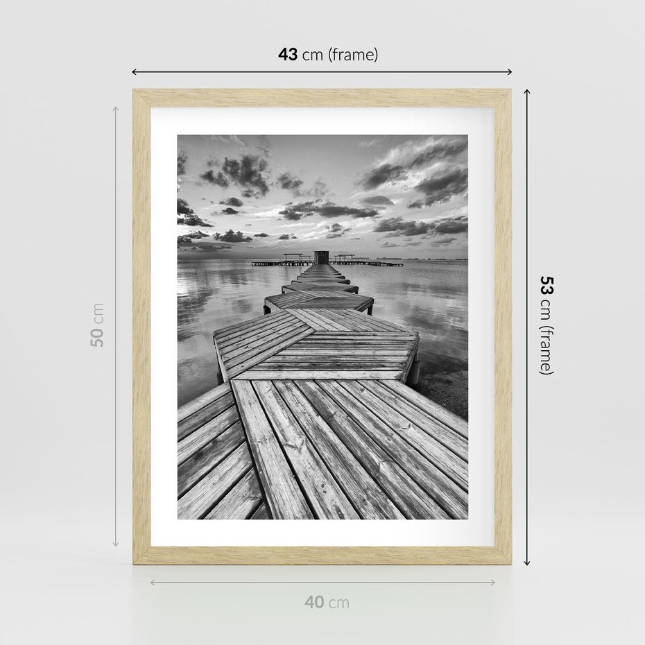 Plakat w ramie 40x50 - Pomost nad Morzem - pomost, morze - rama drewno