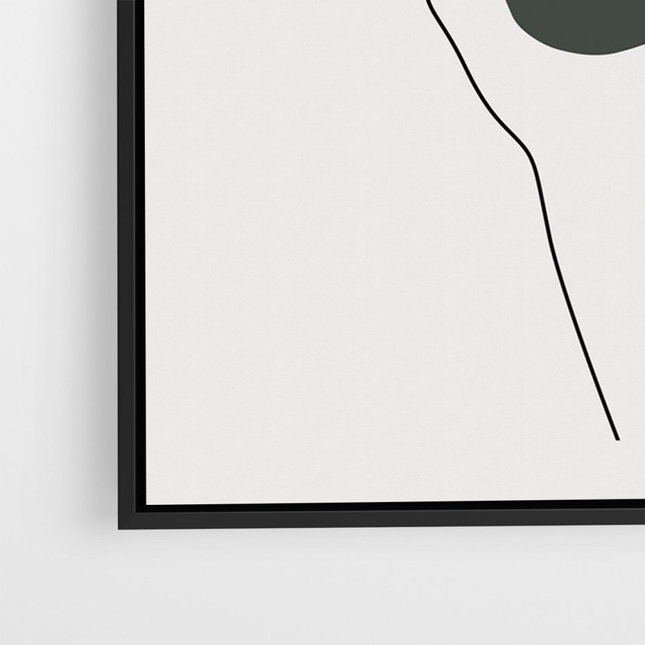 Obraz w ramie 50x70 - Bezczasowe Echo - szkic jedną linią, one line - rama czarna