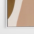Obraz w ramie 50x70 - Harmonia chaosu i porządku - abstrakcyjne kształty, kolory beżu i brązu - rama biała