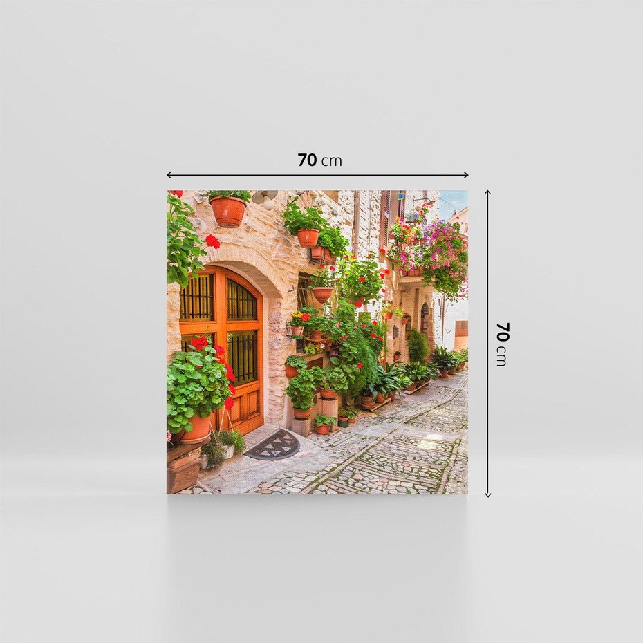 Obraz na płótnie 70x70 - Kolorowa harmonia - uliczka, miasto