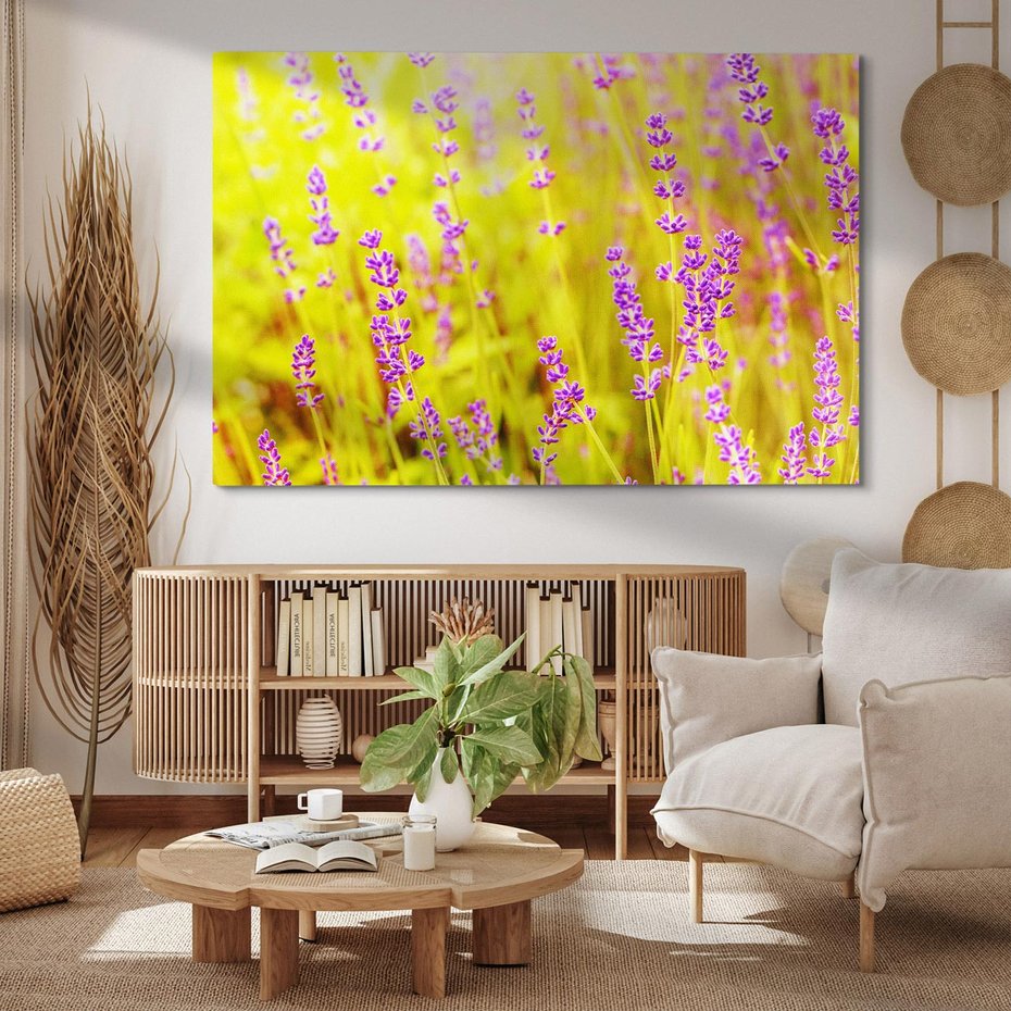 Obraz na płótnie 100x70 - Delikatność natury - lawenda, kwiaty