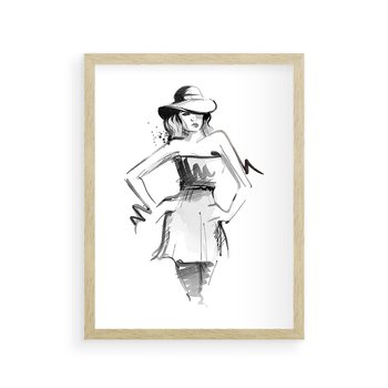Plakat w ramie 30x40 - Piękno mody i urody - beauty, fashion - rama drewno