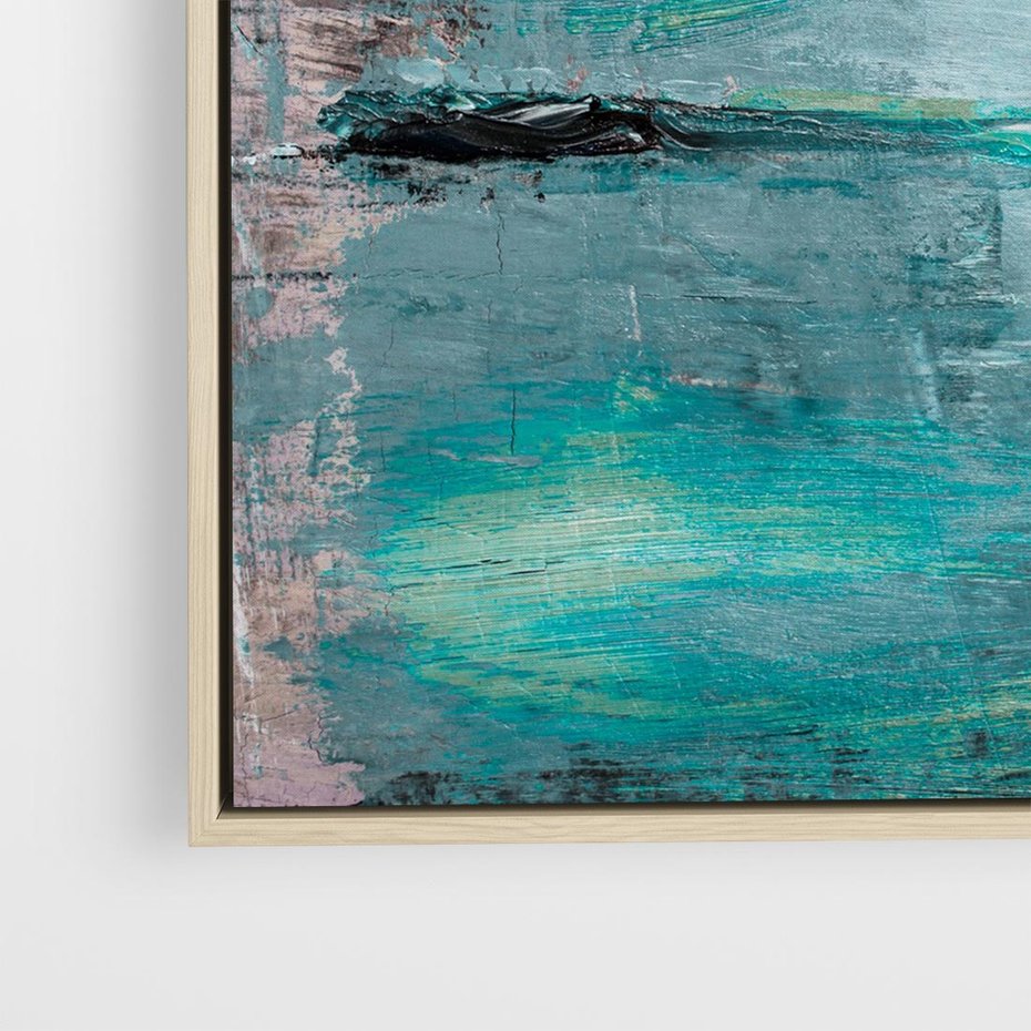 Obraz w ramie 50x50 - Odbicie utraconych barw - abstrakcja, niepokój - rama drewno