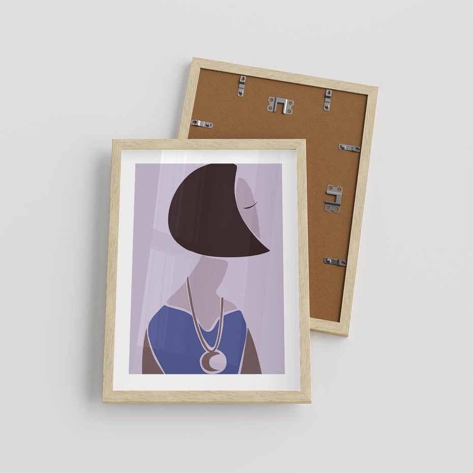 Plakat w ramie 30x40 - Kobieca Esencja - nowoczesny plakat, modern art - rama drewno