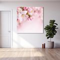 Obraz na płótnie 50x50 - Kwitnąca wiśnia: delikatność natury - kwitnąca, wiśnia