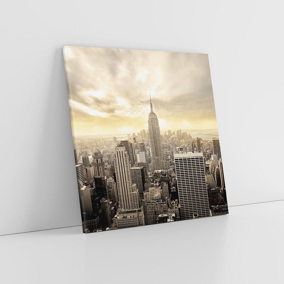 Obraz na płótnie 80x80 - Magia Manhattanu: miasto, które nigdy nie śpi - Manhattan, NY