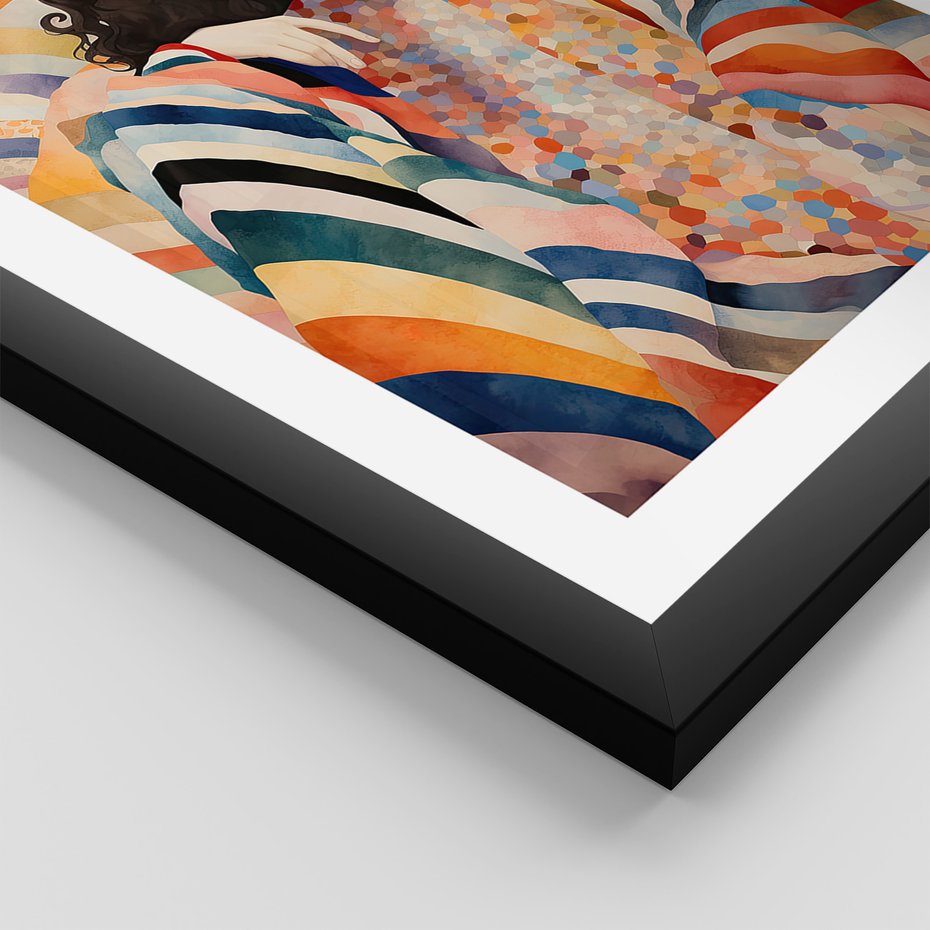 Zestaw obrazy w ramie 40x50 galeria - kobieta, boho, obraz, olejny, akwarela - rama czarna