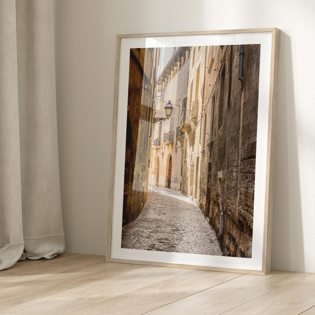 Plakat w ramie 30x40 - Perspektywa Uliczki - uliczka, perspektywa - rama drewno