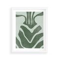 Plakat w ramie 40x50 - Zieleń Odpoczynku - zielony plakat, nieregularne splątane linie - rama biała