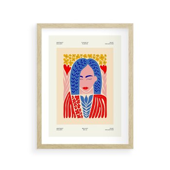 Plakat w ramie 30x40 - Impulsy Czasu - kobieca sztuka, abstrakcja - rama drewno