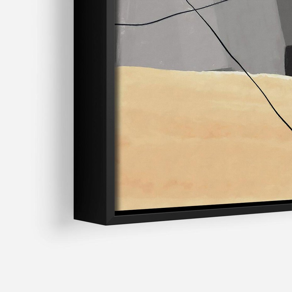 Obraz w ramie 100x70 - Harmonia w chaosie serca - abstrakcja na szarym tle, kolorowe plamy koloru - rama czarna