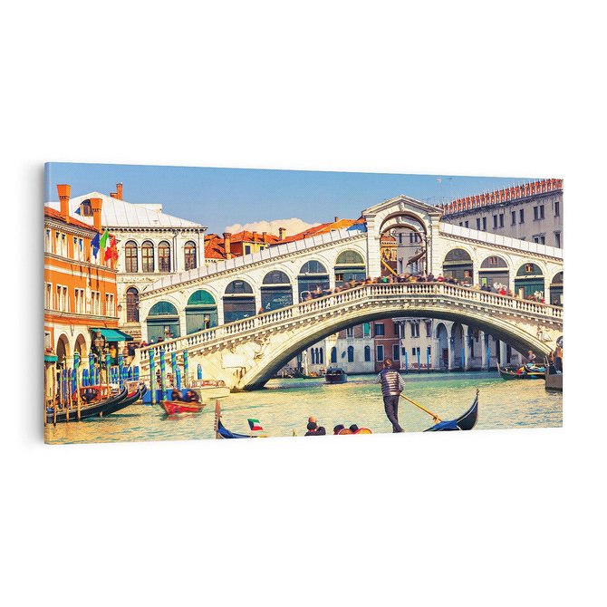 Obraz na płótnie 100x50 - Romantyczna przejażdżka gondolą w Wenecji - Wenecja, gondola
