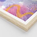 Plakat w ramie 30x40 - Migotliwe Wnętrza Kształtów - abstrakcyjny plakat, pastelowe kolory - rama drewno