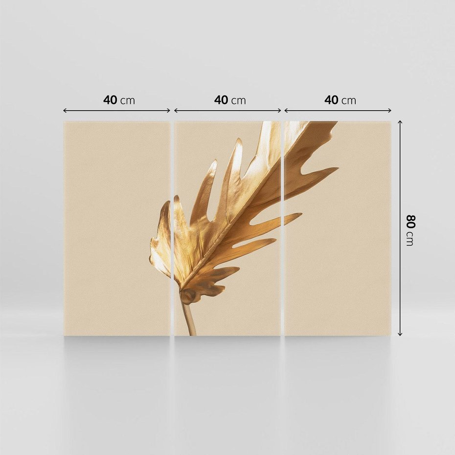 Obraz na płótnie 120x80 - Piękno w Detalu - złoty, liść