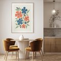 Plakat w ramie 30x40 - Kolorowe liście tęsknot - minimalistyczny plakat, grafika - rama drewno