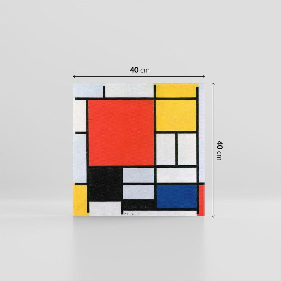 Obraz na płótnie 40x40 - "Composition with Red, Yellow, Blue, and Black" (1921), Piet Mondrian - Reprodukcja - reprodukcja, obraz na płótnie