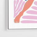 Obraz w ramie 70x100 - Opowieść Ognistych Rytów - nowoczesny kobiecy akt, graficzne kształty - rama biała