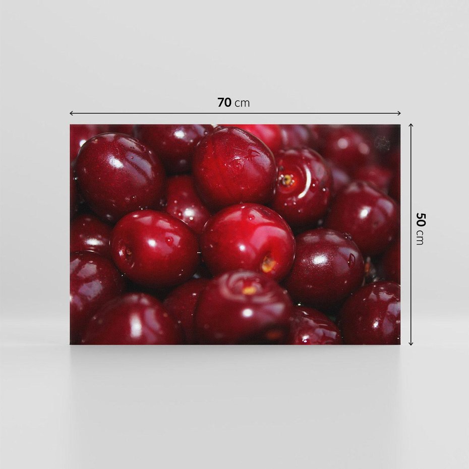 Obraz na płótnie 70x50 - Wiśnie Owocowa Rozkosz - wiśnie, owoce