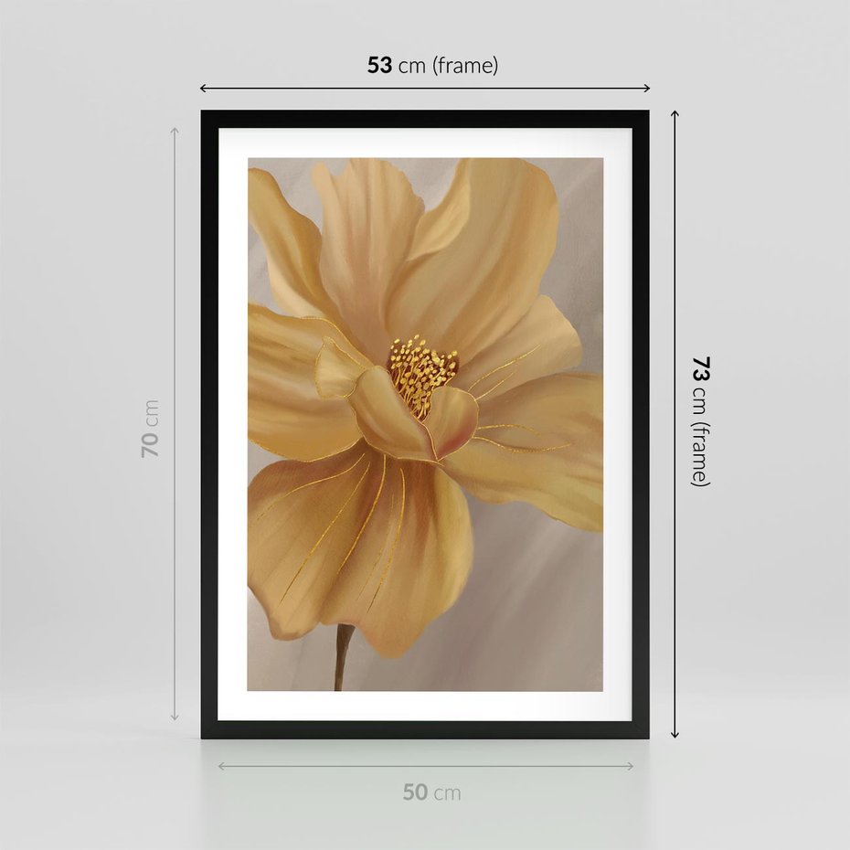 Plakat w ramie 50x70 - Kwiaty malowane olejem - eksplozja kolorów - kwiaty, malowane - rama czarna