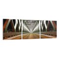 Obraz na płótnie 120x40 - Most kolejowy w nocy - most, kolej