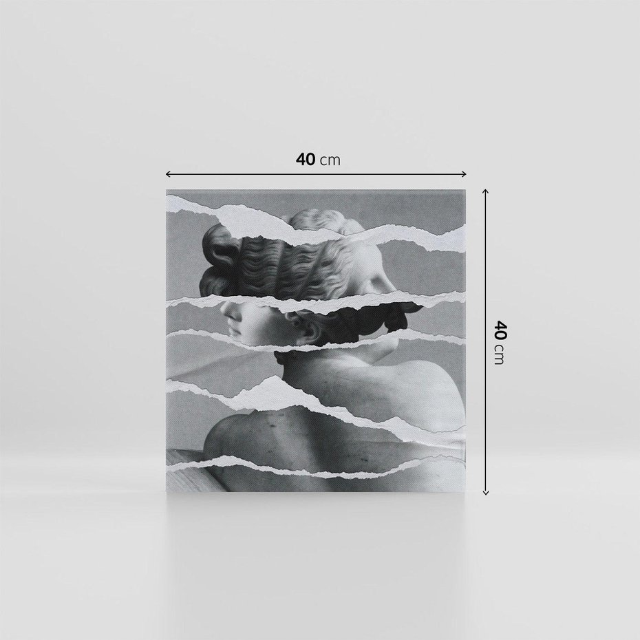 Obraz na płótnie 40x40 - Kolaż z Antyczną Rzeźbą - antyczna rzeźba, kolaż ze zdjęć