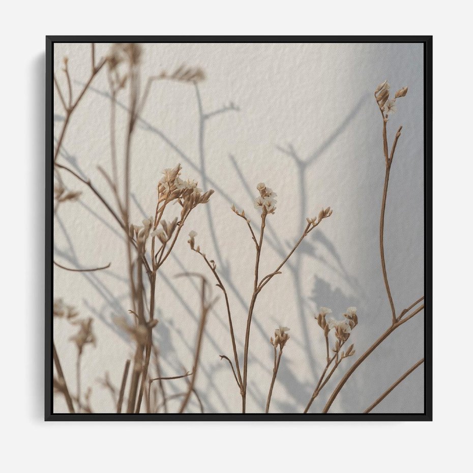 Obraz w ramie 50x50 - Boho gałązki suche - gałązki, suche - rama czarna