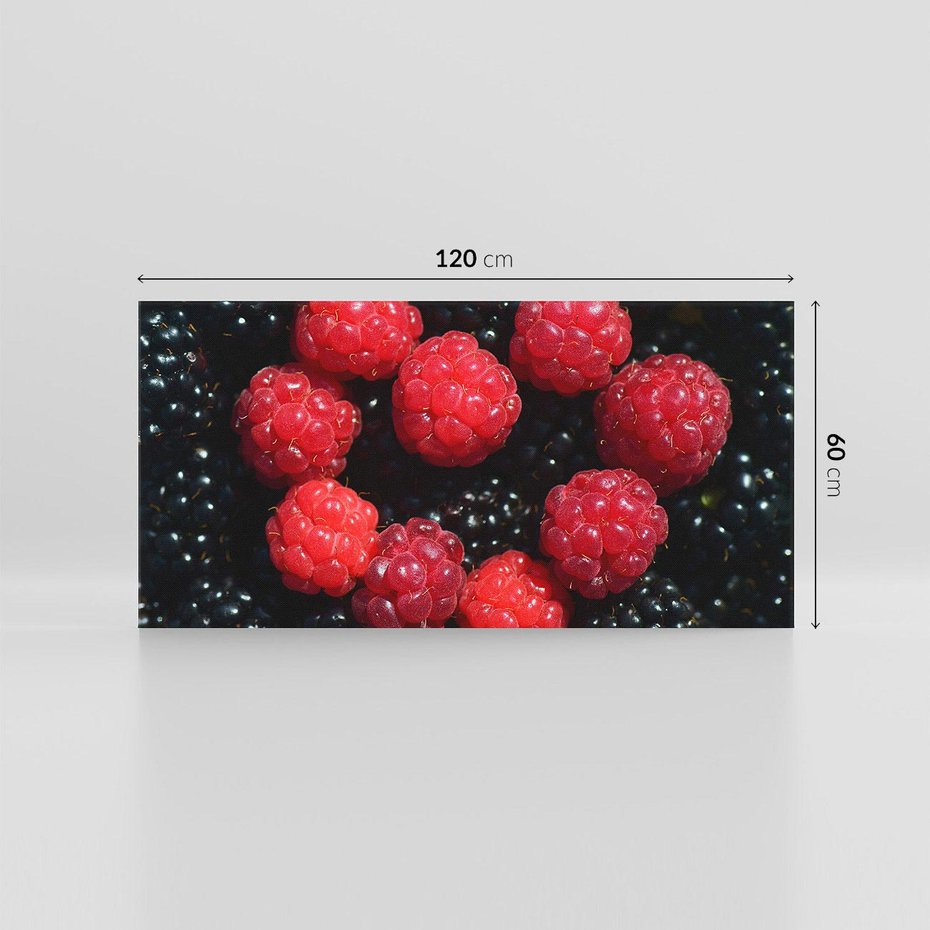 Obraz na płótnie 120x60 - Maliny Soczysta Eksplozja - maliny, owoce