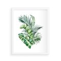 Plakat w ramie 40x50 - Piękno Złotej Rośliny - złote, liście - rama biała