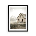 Plakat w ramie 30x40 - Ciepła Atmosfera - dom, stary dom w górach - rama czarna