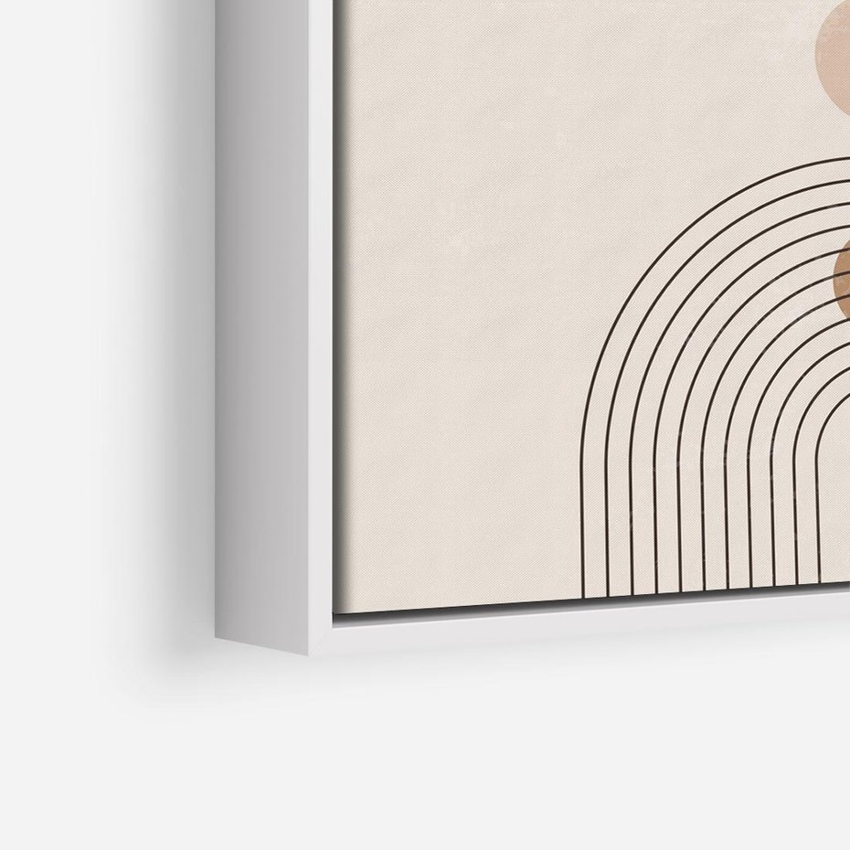 Obraz w ramie 50x50 - Zgeometryzowane Wizje - boho plakat, minimalizm - rama biała