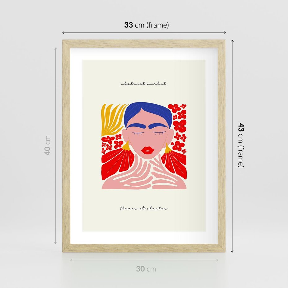 Plakat w ramie 30x40 - Bezgraniczne Rytmy - kobieta, sztuka abstrakcyjna - rama drewno