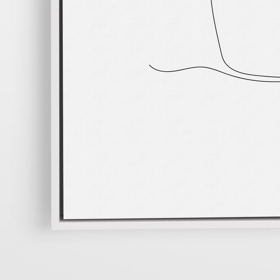 Obraz w ramie 80x80 - Rozkwitające Echa - szkic, minimalizm - rama biała