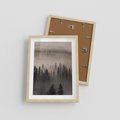 Plakat w ramie 30x40 - Mglista Opowieść Lasu - las, mgła - rama drewno