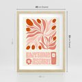 Plakat w ramie 40x50 - Migotliwa Euforia - kompozycja w łososiowym kolorze, kwiaty - rama drewno