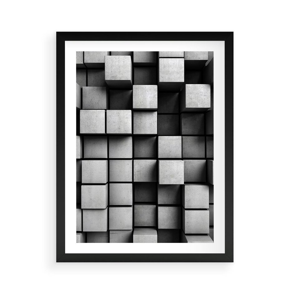 Plakat w ramie 50x70 - Geometryczne Elegancje - nowoczesny, geometryczny - rama czarna