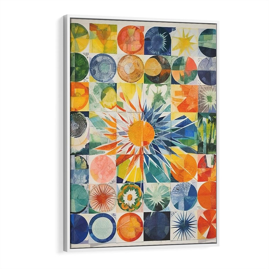 Obraz w ramie 50x70 - Rozkwitające Wzory Abstrakcji - abstrakcyjny obraz, mnogość kolorów - rama biała