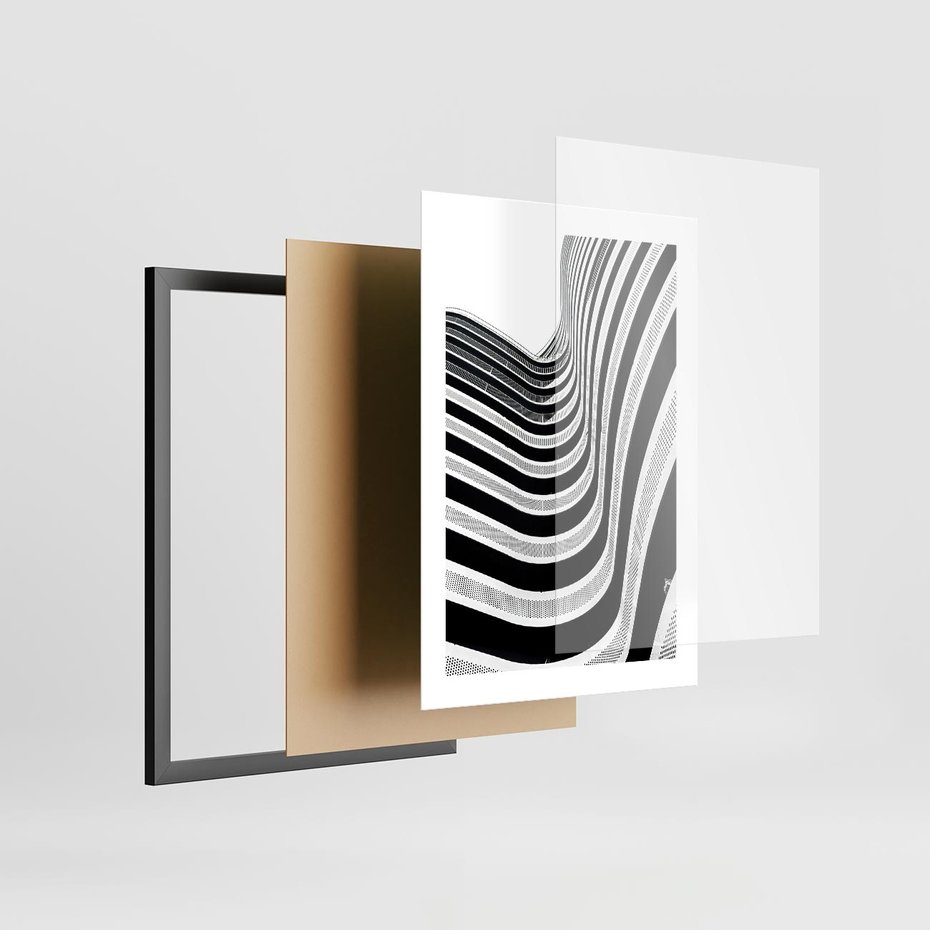 Plakat w ramie 30x40 - Nowoczesność w Monochromii - nowoczesna architektura, czarno białe zdjęcie - rama czarna