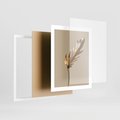 Plakat w ramie 40x50 - Piękno w Detalu - złoty, liść - rama biała