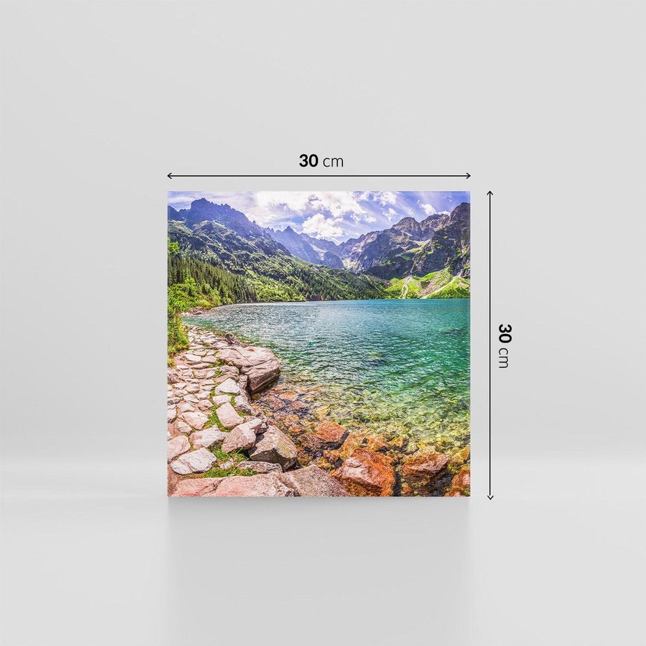 Obraz na płótnie 30x30 - Majestat gór - góry, jezioro