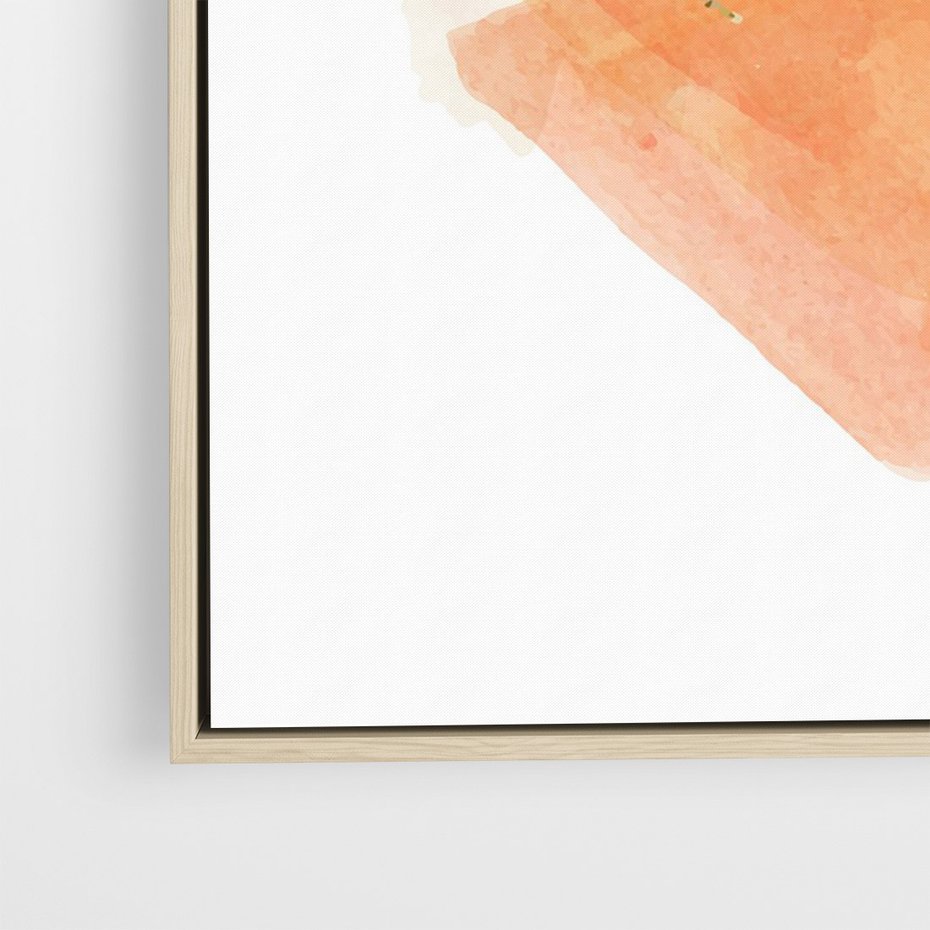 Obraz w ramie 50x70 - Rozkwitające Odbicia Form - abstrakcyjne akwarelowe plamy, minimalizm - rama drewno