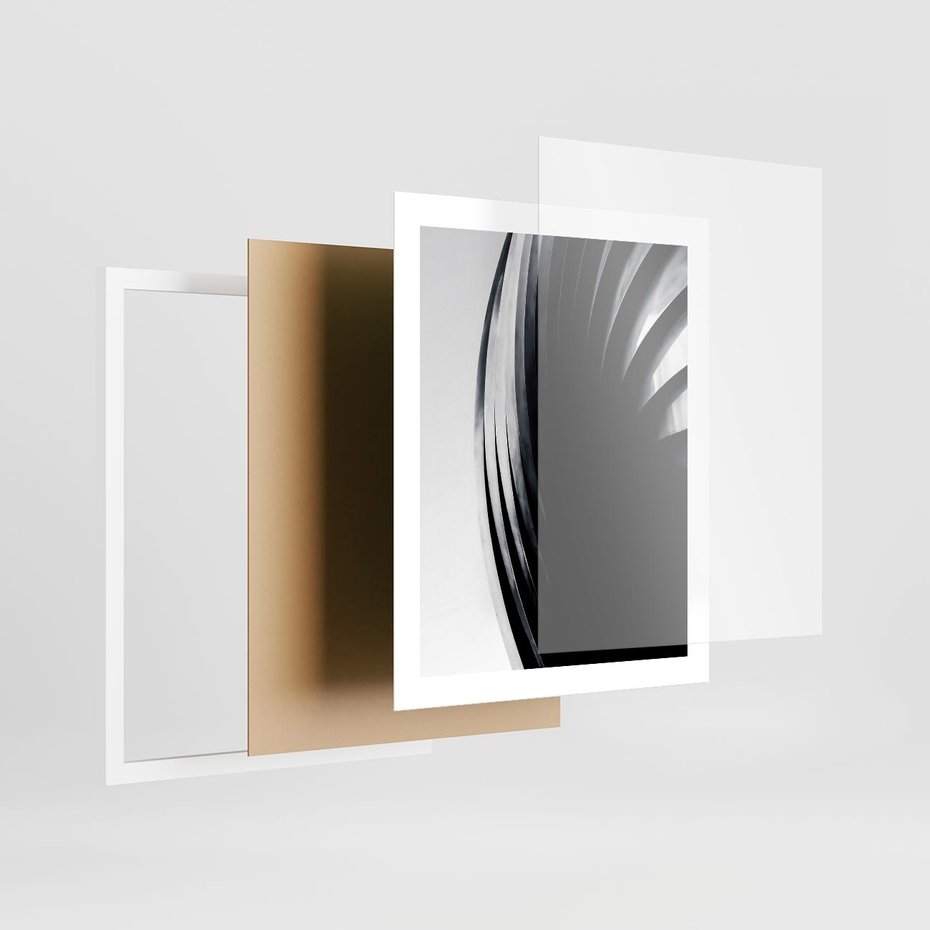 Plakat w ramie 40x50 - Awangarda w Kontraście - architektura, nowoczesne formy - rama biała