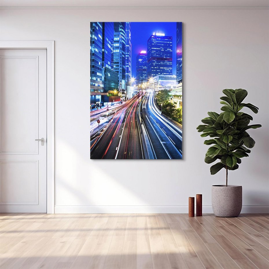 Obraz na płótnie 80x120 - Nocne Światła Miasta - noc, miasto