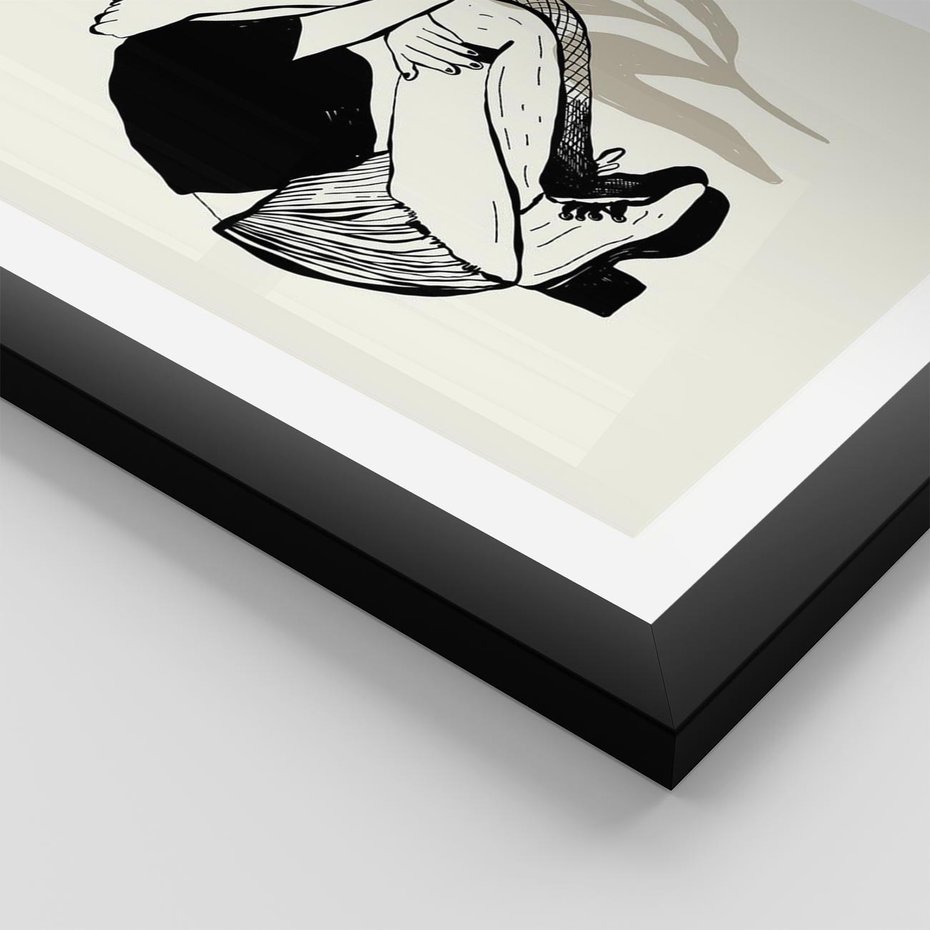 Plakat w ramie 30x40 - Kobiecy Plakat - prosta grafika, kobieta - rama czarna