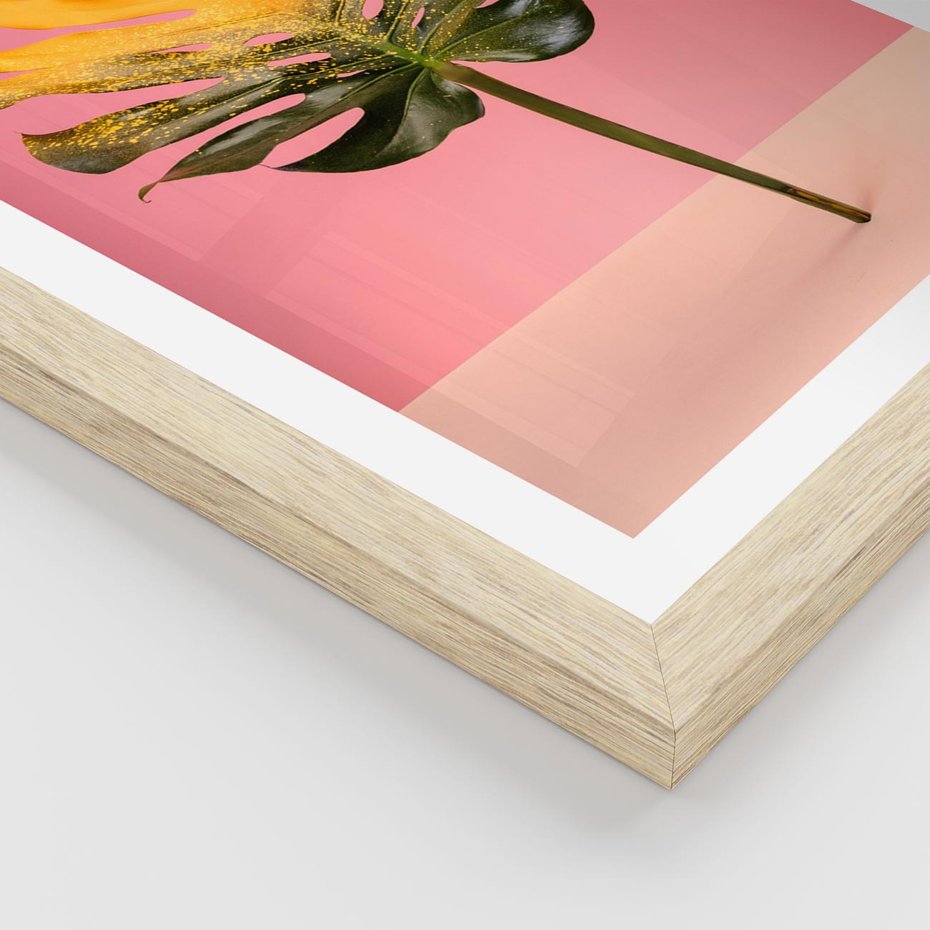 Plakat w ramie 30x40 - Majestatyczna monstera - monstera, liść - rama drewno